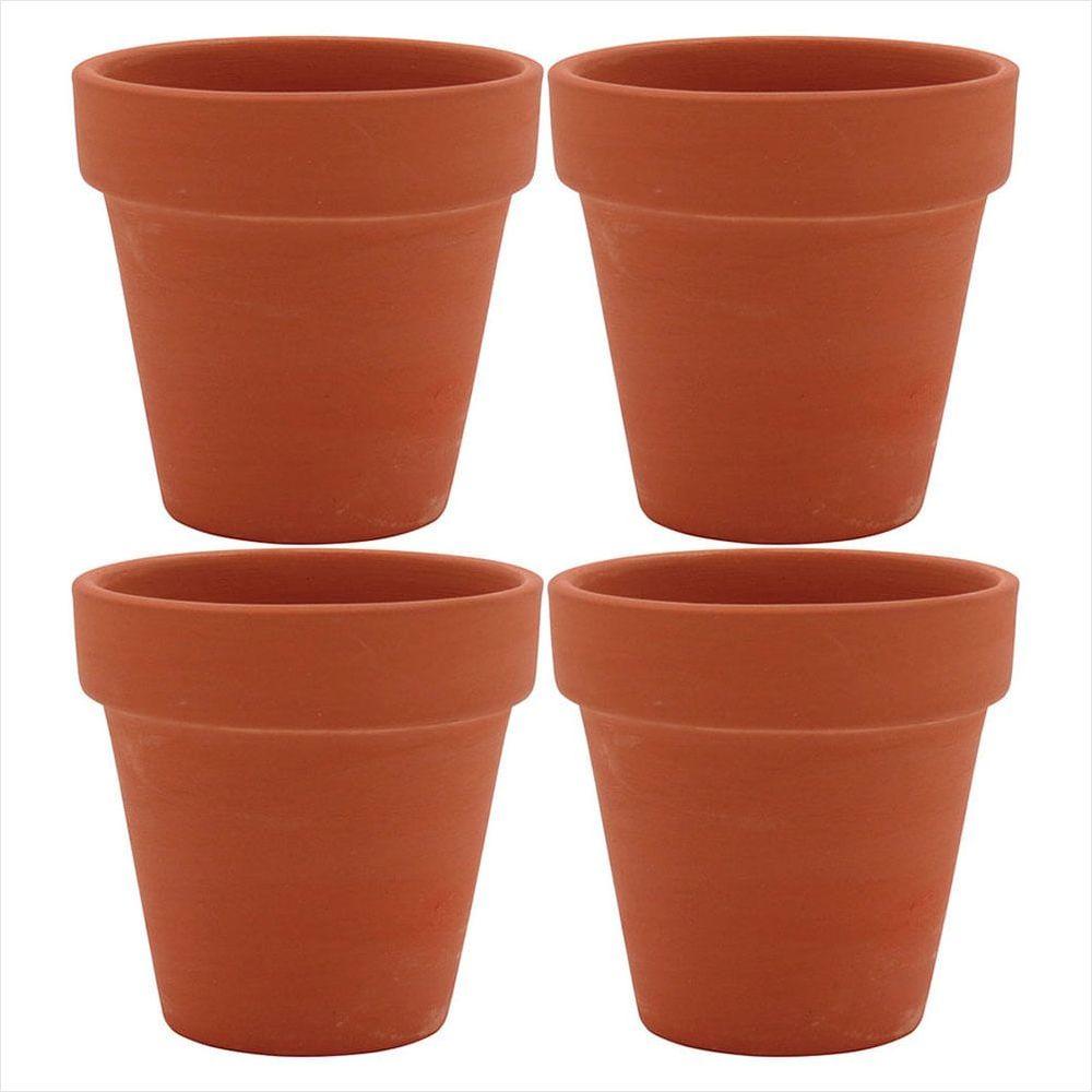 Vaso Natural 4 peças Clay Terracota 6 x 7 x 7cm - 1