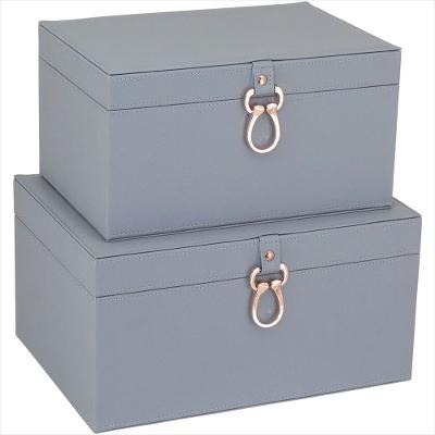 Caixa Organizadora Vênus Sintético Azul 2 Peças Home&amp;Co