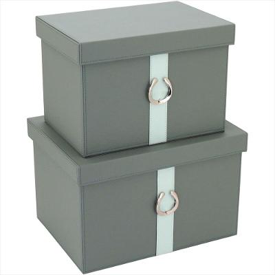 Caixa Organizadora Sintético Verde Saturno 2 Unidades Home&amp;Co