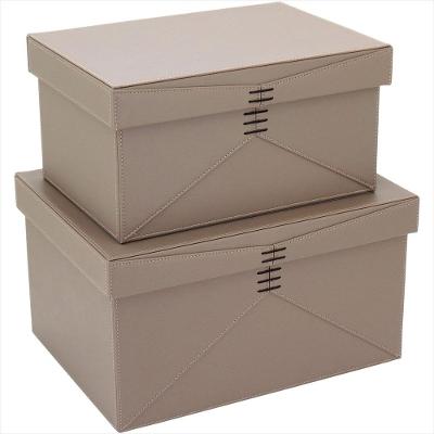 Caixa Organizadora Sintético Bege 2 Peças Jupter - Home&amp;Co