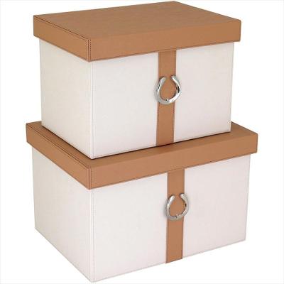 Caixa Organizadora Sintético Bege Saturno 2 Peças - Home&amp;Co