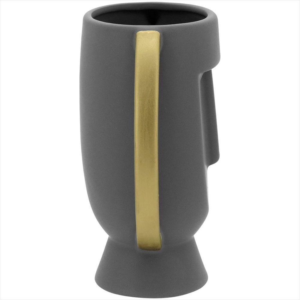 Vaso 21x17x11cm Cerâmica Cinza Pasco - NH - 1