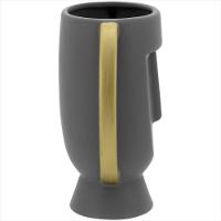 Vaso 21x17x11cm Cerâmica Cinza Pasco - NH - 1