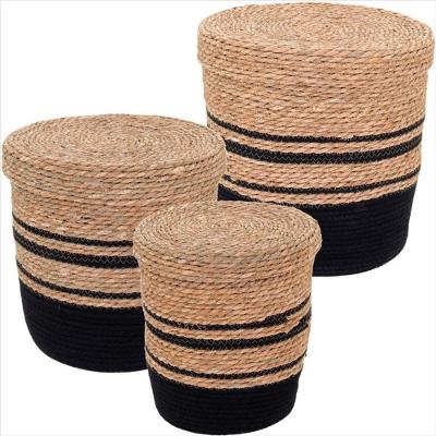 Cesta Fibra Preto 3 Peças Com Tampa 38x38x38x3230 GS - GS