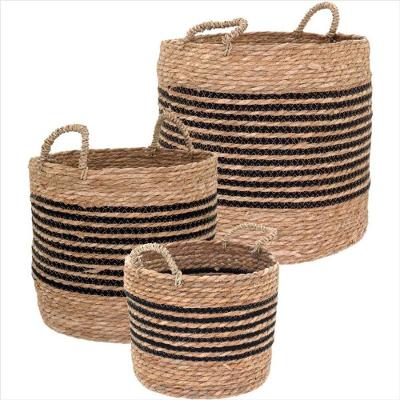 Cesta Fibra Natural 3 Peças 35x35x35cm GS