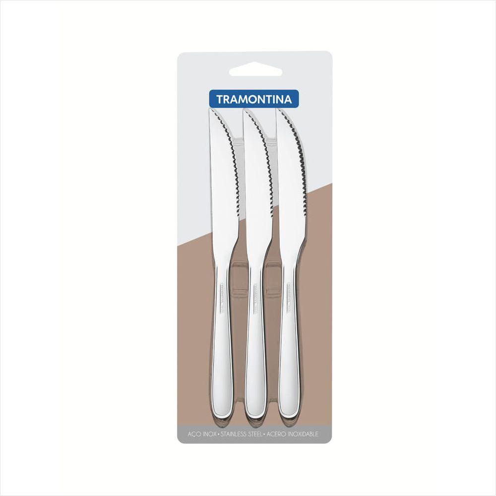 Jogo Faca Churrasco Aço Inox 3 Peças Tramontina - 1