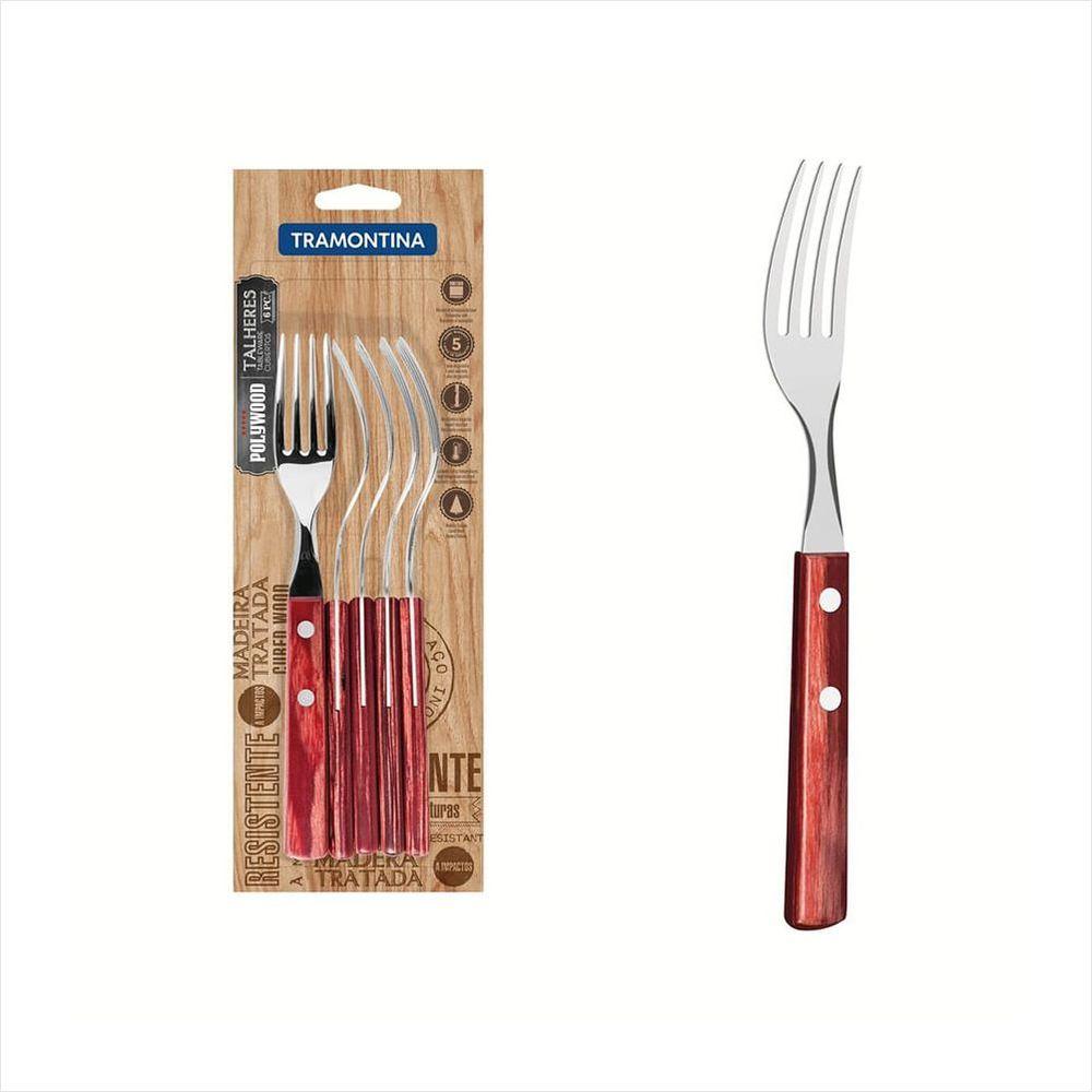 Conjunto Garfo Mesa Inox 6Pc Polywo Verde - 1