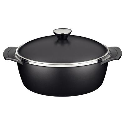 Caçarola Tramontina Lyon Forjado Antiaderente Preto com Tampa 30 cm 6,8 L