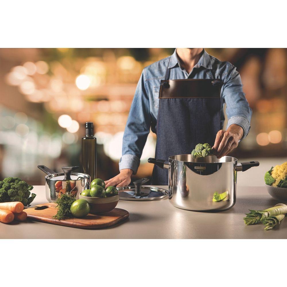 Caldeirão Tramontina Grano Inox Tampa Alças de Baquelite 24cm 7,7L - 3