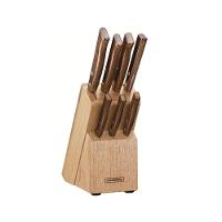 Jogo de Facas Tramontina Tradicional Inox e Cabos Madeira com Suporte 8 Peças - 1