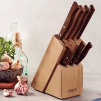 Jogo de Facas Tramontina Tradicional Inox e Cabos Madeira com Suporte 8 Peças - 2