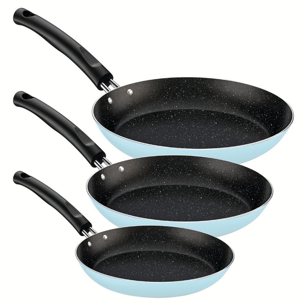 Jogo Frigideiras Tramontina Alumínio Azul 3 Peças - 1