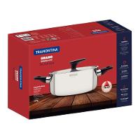 Caçarola Rasa Tramontina Grano Inox Corpo Triplo e Tampa 24 cm 4,4 L - 3