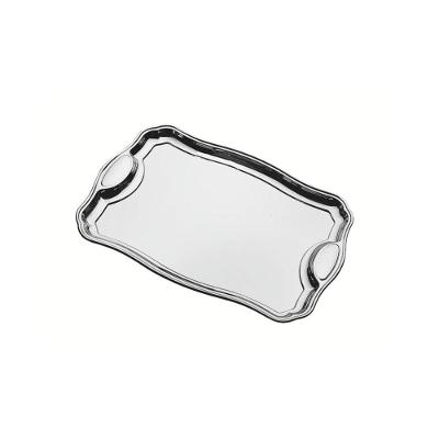 Bandeja Tramontina Classic Retangular em  Inox com Alças 42 x 29 cm