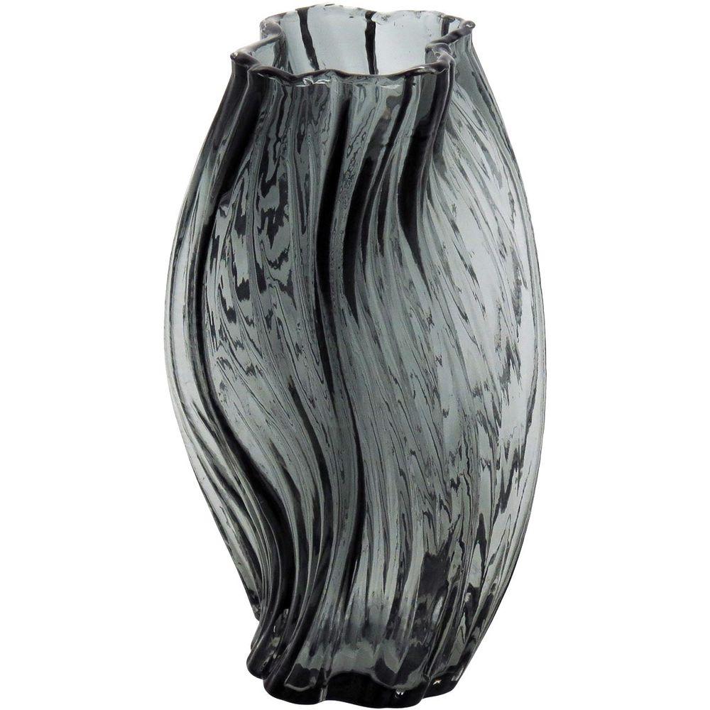 Vaso Vidro Cinza 25 x 15 x 14 cm - 1
