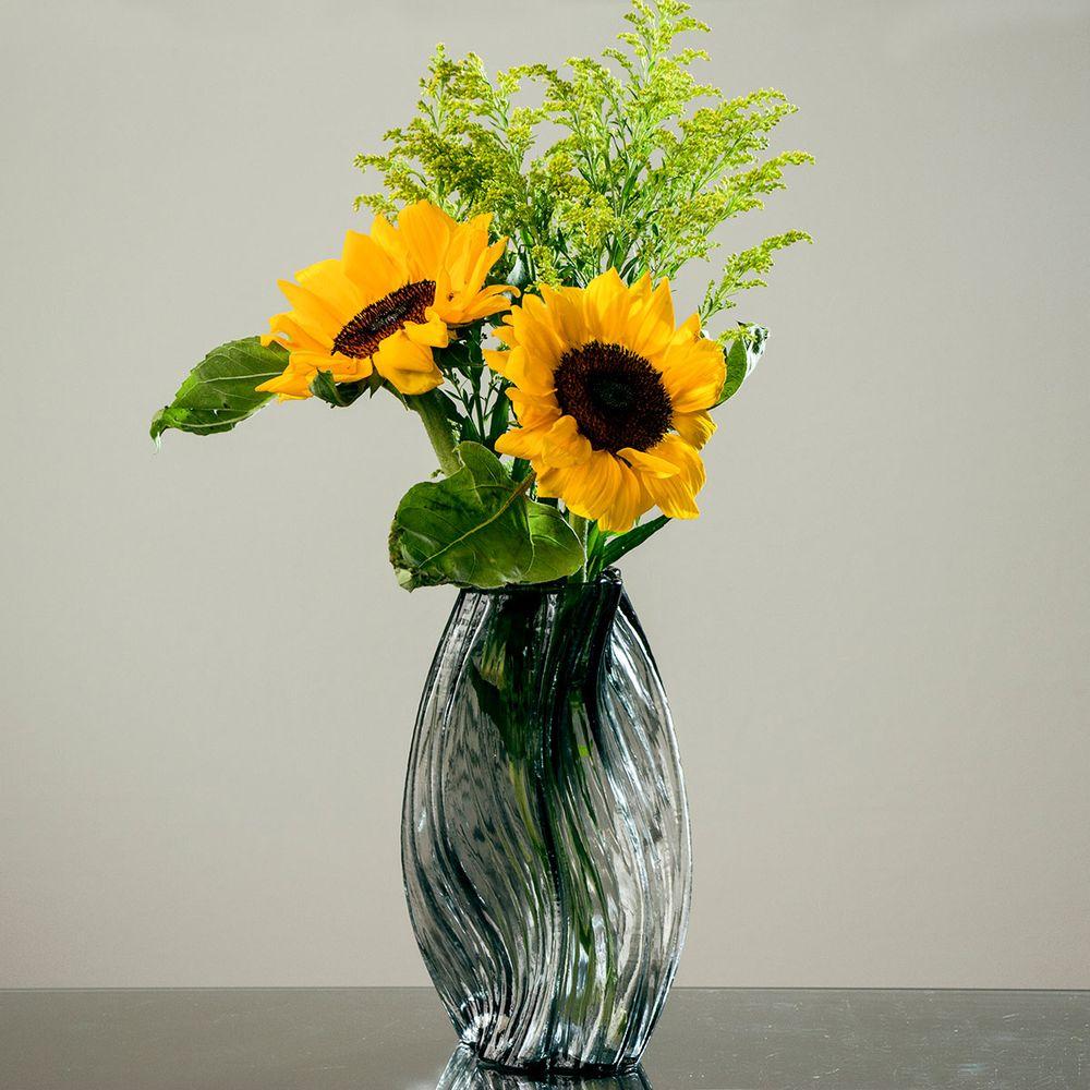 Vaso Vidro Cinza 25 x 15 x 14 cm - 11