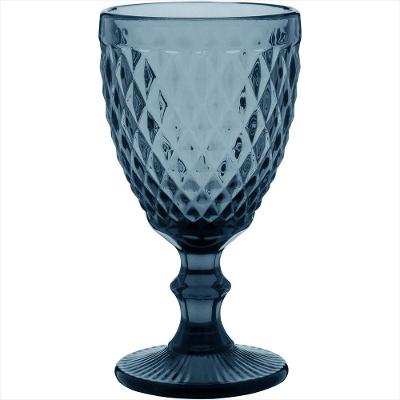 Taça Água GS Vidro Azul Murano 320ml 6 Peças