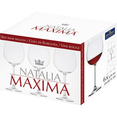 Taça Vinho Bohemia Natalia Maxima Cristal 570 ml 6 Peças