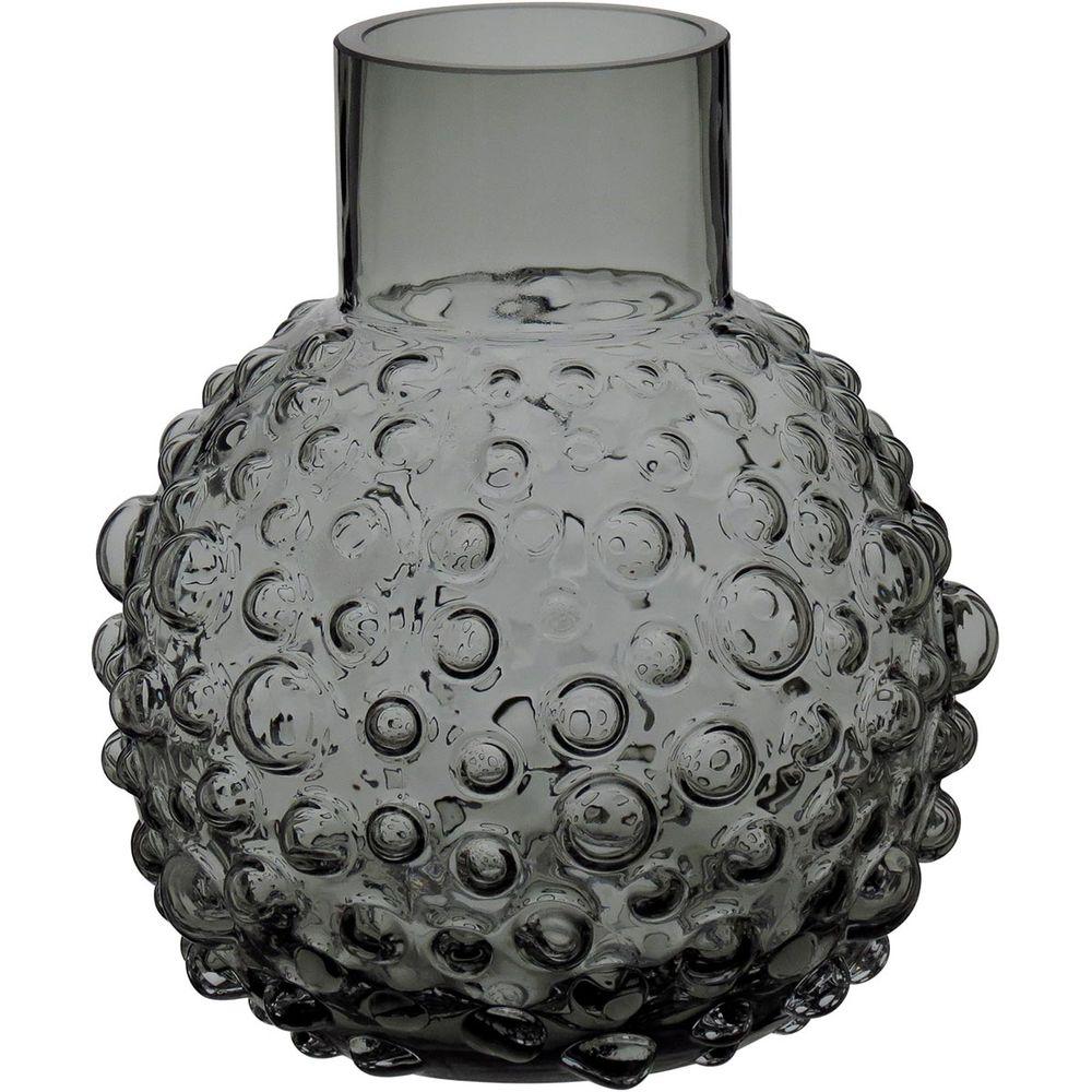 Vaso Vidro Cinza 18 x 16 x 16 cm - 1