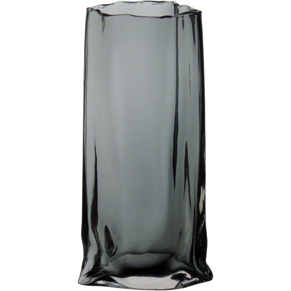 Vaso Vidro Cinza 30 x 15 x 10 cm - 1