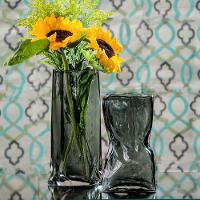 Vaso Vidro Cinza 30 x 15 x 10 cm - 10