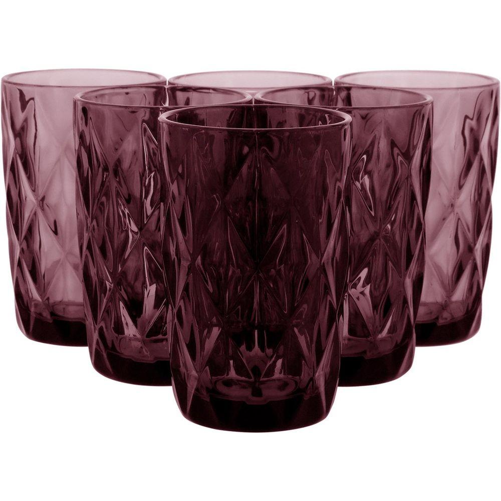 Copo Long Drink Vidro Rosa 370 ml 6 Peças - 3