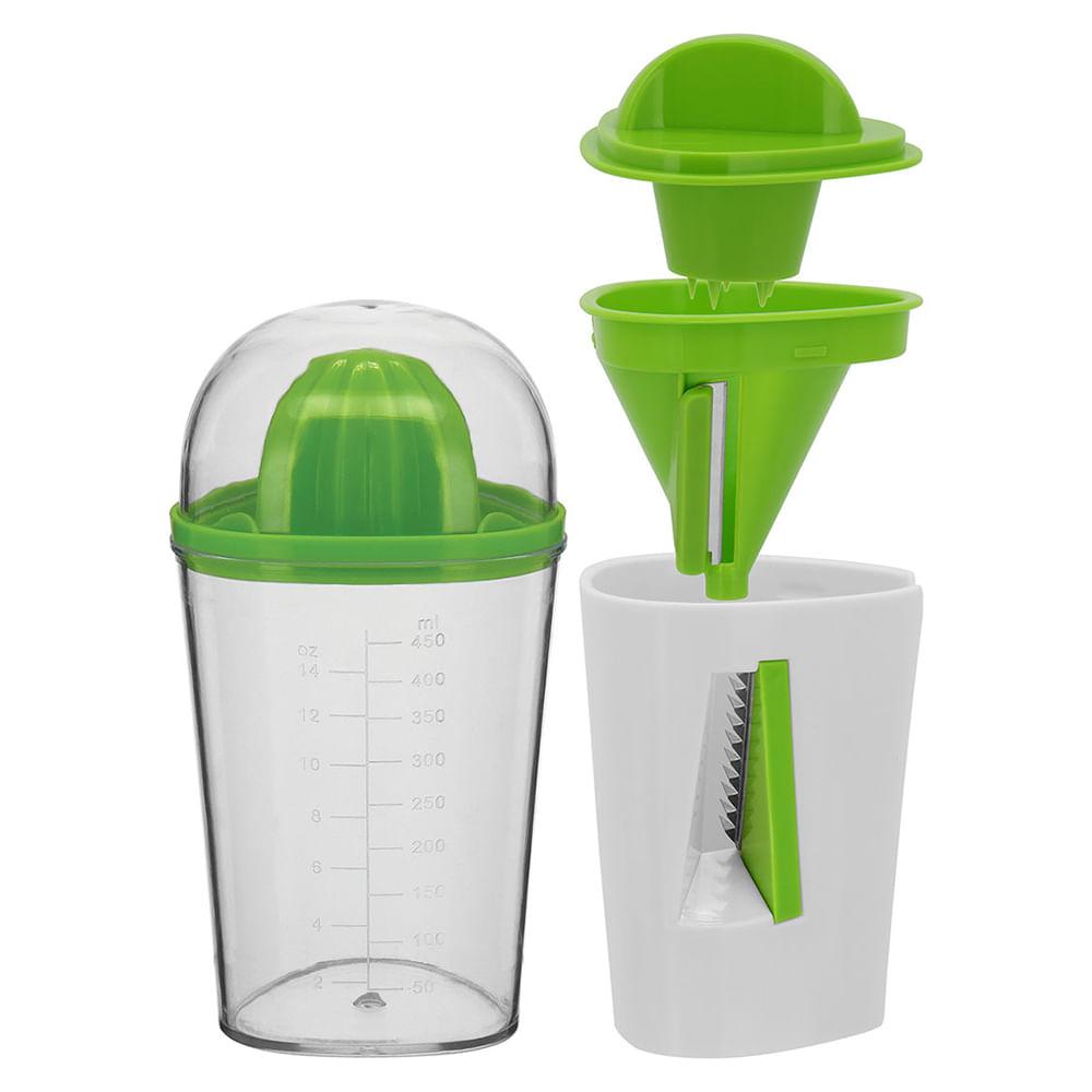 Esprem/Fatiador 6 peças Polipropileno Verde 450Ml Speed 18X9X9Cm - 1