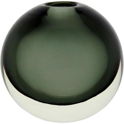 Vaso 14X12X12Cm Vidro Cinza Gs