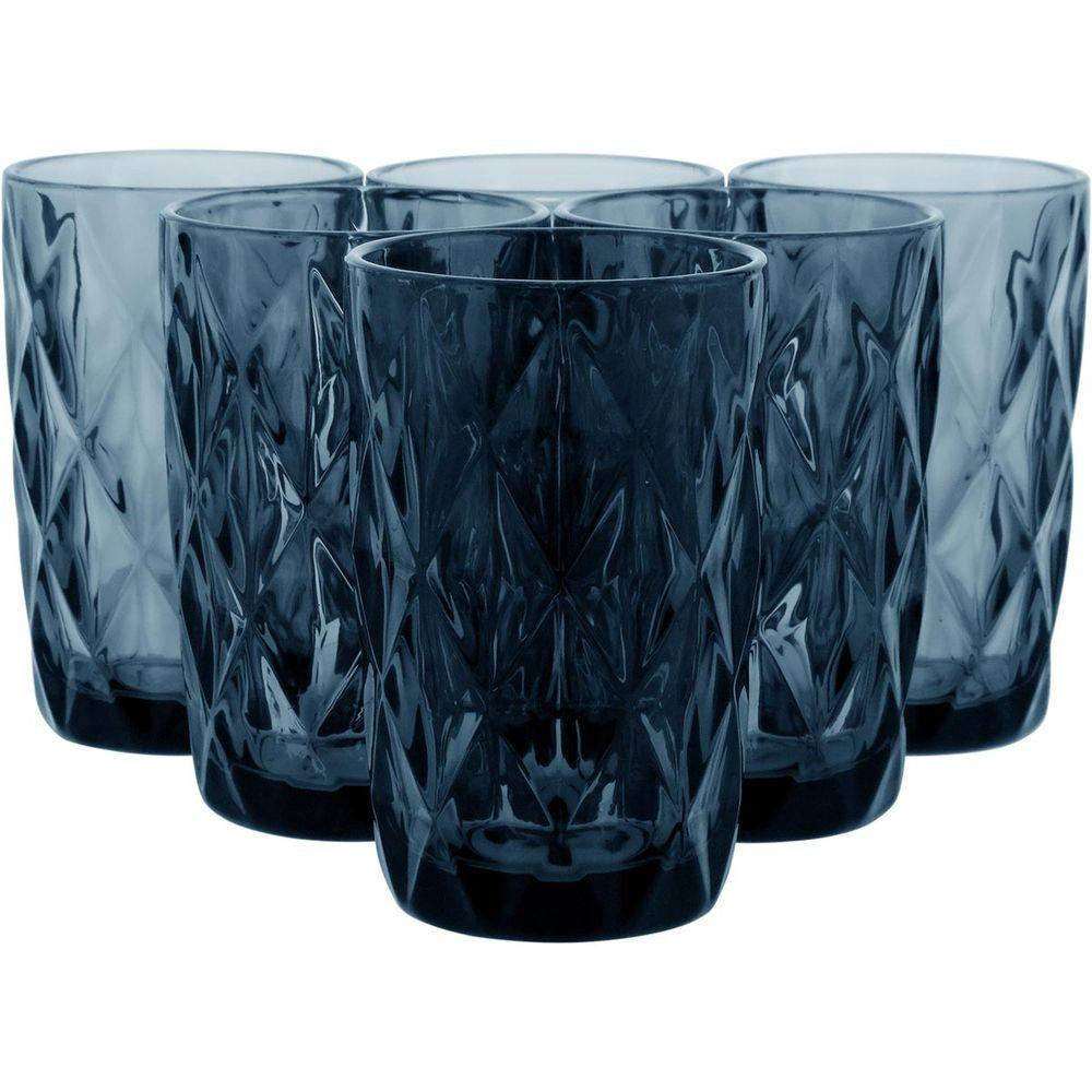 Copo Long Drink Vidro Azul 370 ml 6 Peças - 3