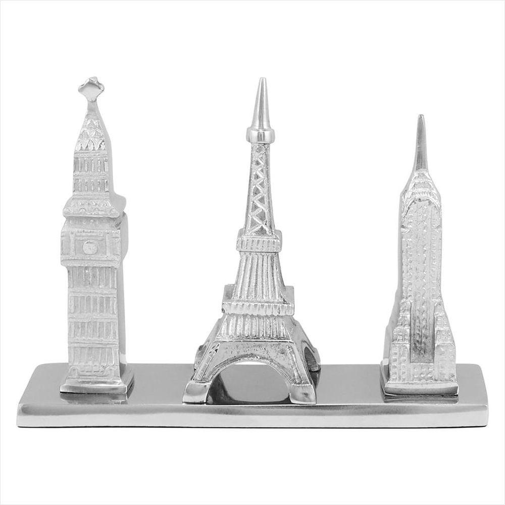 Monumento Alumínio Prata Home&Co Tourism 18x25x7cm - 1