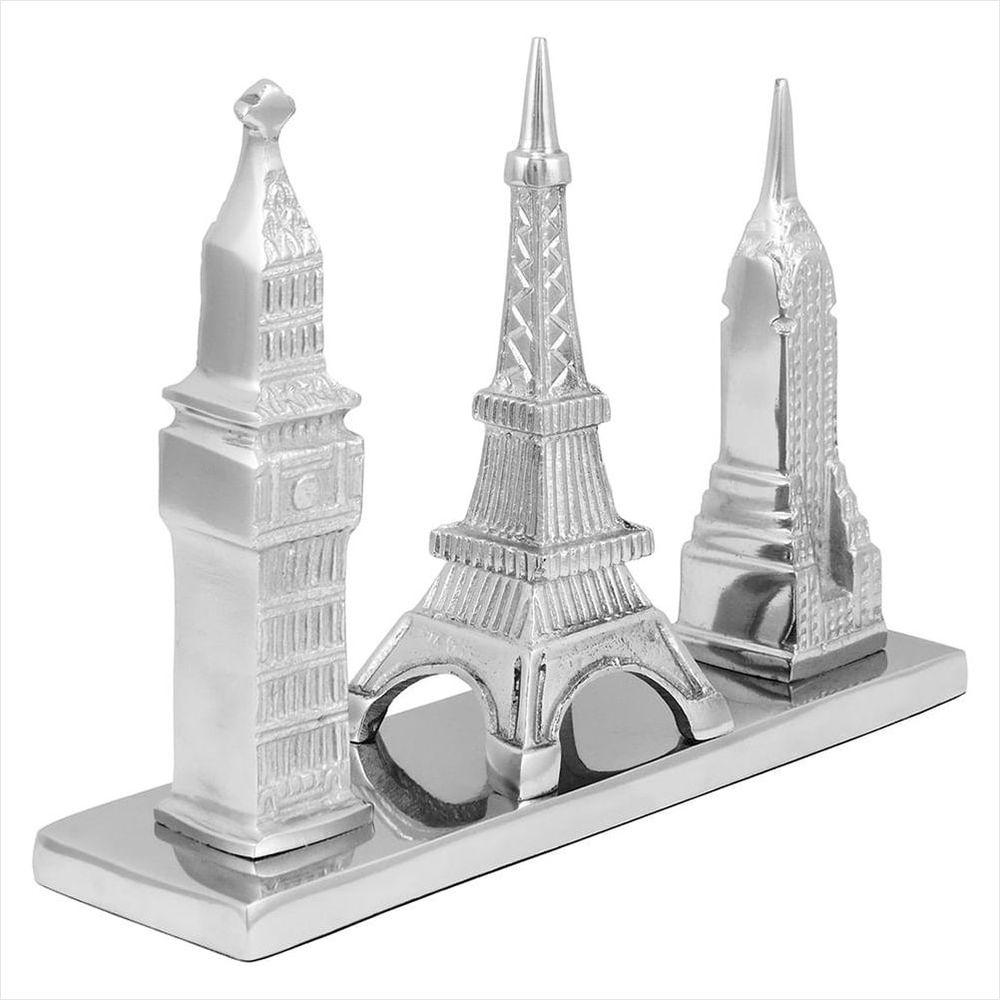 Monumento Alumínio Prata Home&Co Tourism 18x25x7cm - 3