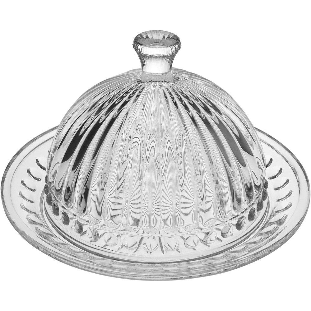 Queijeira Vidro Transparente Com Tampa 13 x 20 x 20 cm - 1