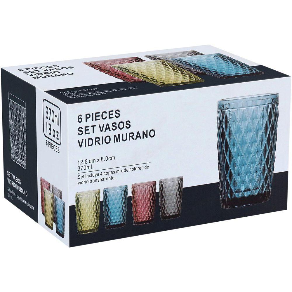 Copo Long Drink Vidro Azul 370 ml 6 Peças - 2