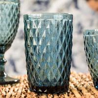 Copo Long Drink Vidro Azul 370 ml 6 Peças - 6