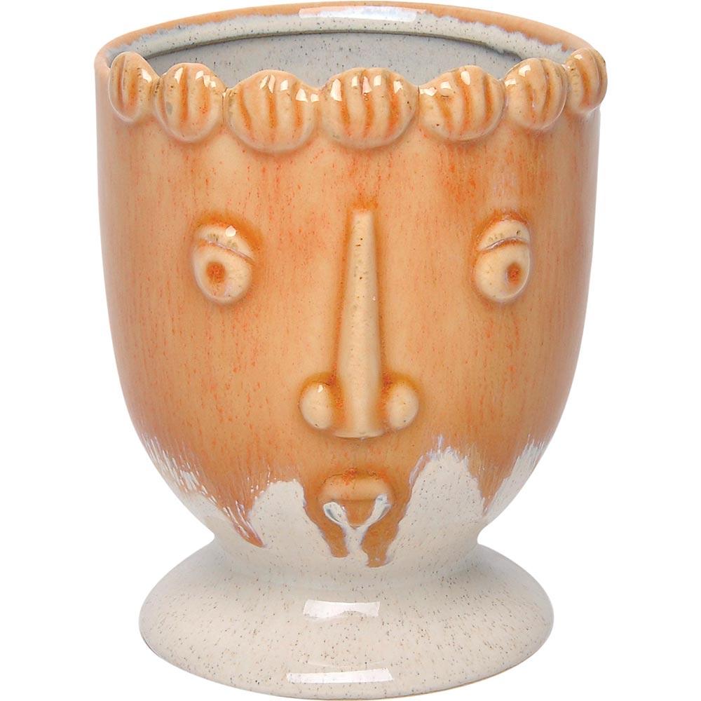 Cachepô Cerâmica Laranja Home&Co Viso 15X12X12Cm - 1