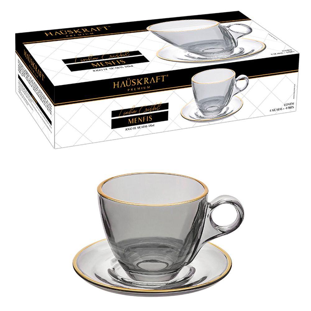 Xicara Cha Menfis Jogo 8 Peças Onix Hauskraft - 1