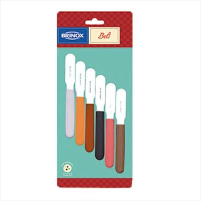 Espátulas Manteiga/Patê Beli Brinox Aço Inox 6 Peças Coloridas