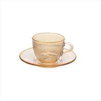 Xicara Café Menfis Âmbar com Borda Dourada 85Ml 4 Peças - 1