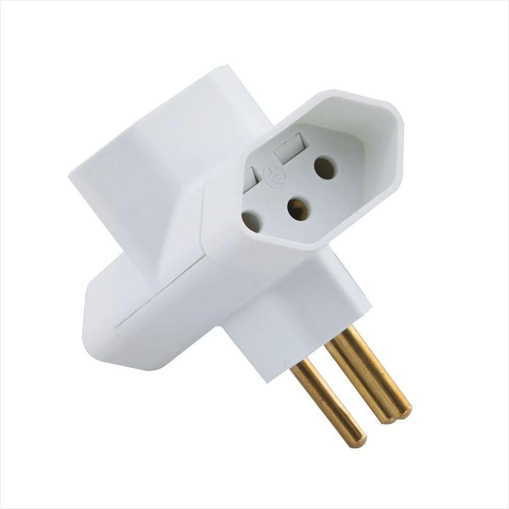 Plugue T 2P+T 10A/250V Branco - 1