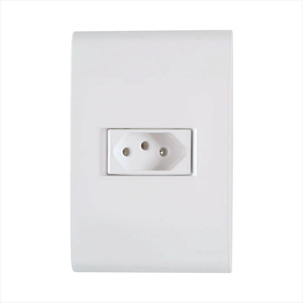 Conjunto 4x2 com 1 Tomada 2P+T Liz 20 A 250 V Branco - 1