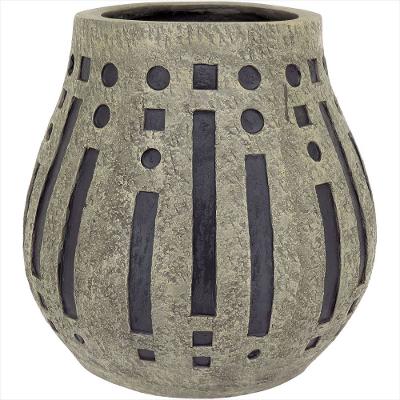 Vaso de Resina 34x30x30cm Cinza