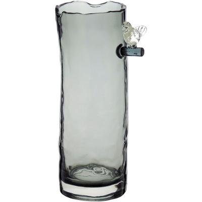 Vaso Vidro 27x13x10cm Cinza