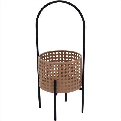 Cachepô de Metal 40x15x15cm Bege