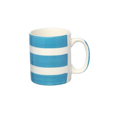 Caneca de Cerâmica Reta Faixas Azul Escuro 300 ml
