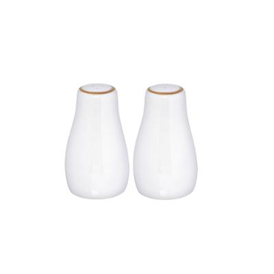 Saleiro Pimenteiro de Porcelana Royal Branco 2 Peças