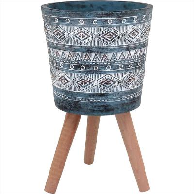 Cachepô de Resina 54x32x32cm Cinza