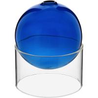 Vaso Esfera Suporte Vidro 10x10x10cm Azul - 1