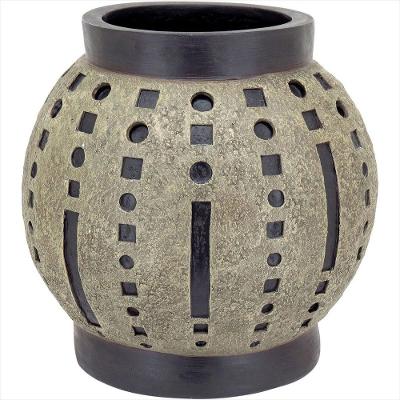 Vaso de Resina 38x36x36cm Cinza