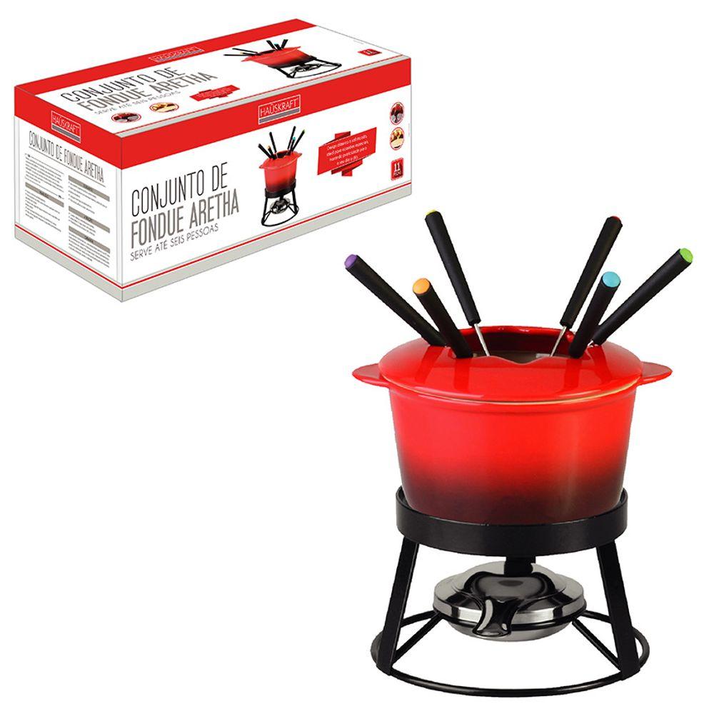 Conjunto Fondue Aretha Vermelho 11 Peças Hauskraft - 1