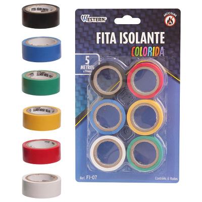 Fita Isolante Colorida 6 Peças 5Mx19Mm Western